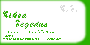 miksa hegedus business card